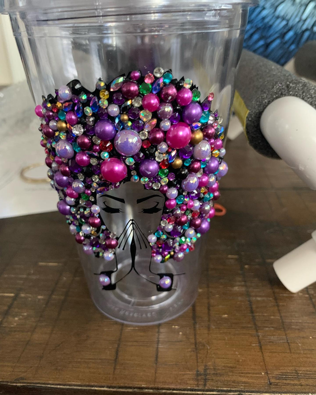 Rhinestone Prayer Tumbler